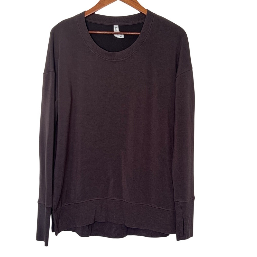 Athleta Coaster Luxe Sweatshirt Purple Modal Pullover Medium Tall